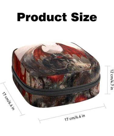 Menstrual Pad Bag with Zipper | Dragon Castle Tampon Pouch for Women & Girls | Stylish Ladies Napkin Collection Bag - Buy Online on GoSupps.com