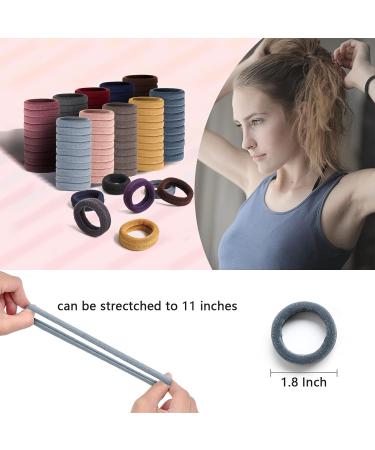 100 Multicolor Seamless Elastic Hair Ties - 4cm Hair Bobbles for Women - Buy Online on GoSupps.com
