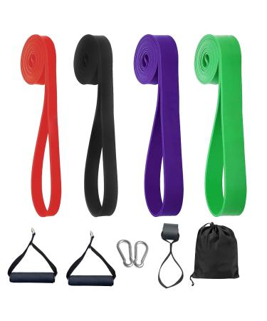 Resistance Pull Up Bands Loop Exercise Band with Handles Door Anchor Storage Bag for Resistance Training Physical Therapy Pilates Yoga Strength Training Muscle Toning