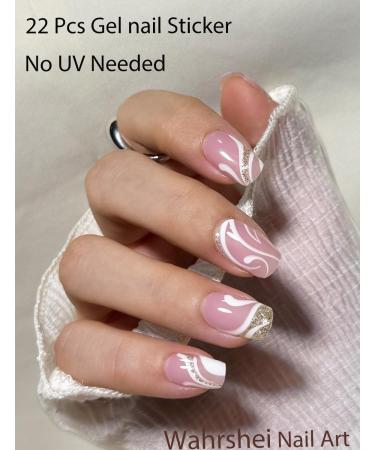  Wahrshei Pack of 22 UV-free gel nail films - Pink - Stickers - UV-free - For DIY at home - Buy Online on GoSupps.com