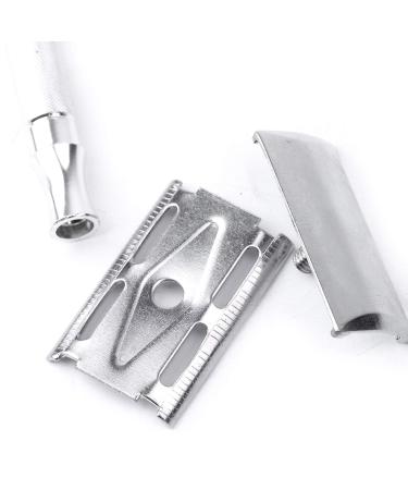 Vintage Manual Short Grip Classic Safety Razor for Men | Brush Included | Silver Double Edge Shave & Hair Removal - Buy Online on GoSupps.com