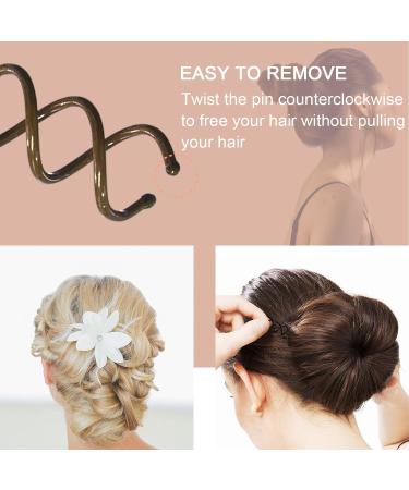 Spiral Bobby Pins Brown with Storage Tin - 20 Pcs 2 Inch Premium Spin Pins for Hair - Non-Scratched Twist Screw Hair Pins for Bun Hairstyles - Ideal for Women, Girls, and Kids - Buy Online on GoSupps.com