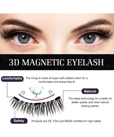 Gemonad Magnetic Eyelashes - Reusable 3D Dual Magnets Extension - Natural Look False Lashes - No Glue Needed - Includes Tweezers - 4 Pairs/16 Pieces - Buy Online on GoSupps.com
