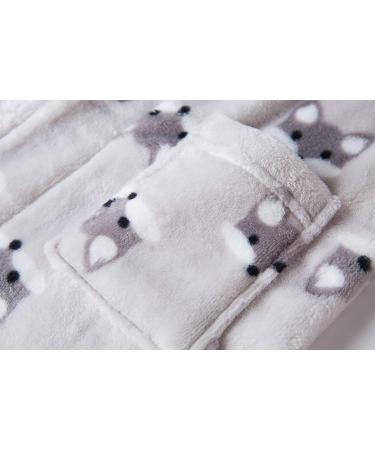 XINNE Soft Bathrobe for Boys & Girls - Cute Gray Fox Toddler Flannel Hoodie Sleepwear & Pajamas - Buy Online on GoSupps.com