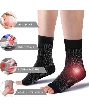 INBOLM Neuropathy Socks 6 Pairs Neuro Socks for Men and Women Plantar Fasciitis Socks Neurosocks Connecy Socks Dr Neuropathy Pain Relief for Feet Breathable Non-Slip Soothe Socks for Pain Relief Black S-M - Buy Online on GoSupps.com