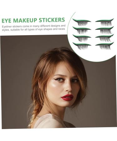 minkissy 4 Pairs False Eyelashes Eye Makeup Sticker Eye Liners Strip Stickers Shiny Eyeliner Stickers 3d False Eyelashes Reusable Eyelash Stickers Miss Double Eyelid Sticker Plastic Moment 4x1.5cm Green - Buy Online on GoSupps.com