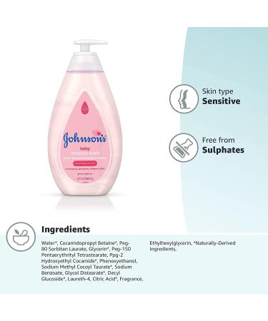 Johnson's Baby Body Moisture Wash - Sulfate-Free, Tear-Free, Hypoallergenic - 27.1 fl. oz - Buy Online on GoSupps.com