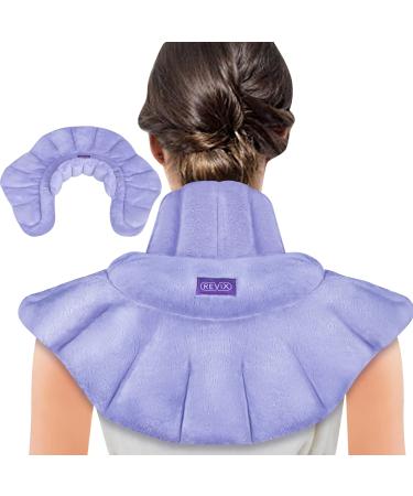 REVIX Microwave Heating Pad for Neck Shoulders and Back Pain Relief with Moist Heat Weighted Microwavable Heated Neck Wrap Warmer Scented Orchid