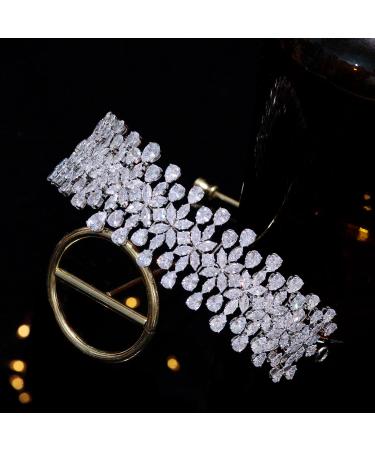 5A Cubic Zirconia Wedding Headband for Bride | Bridal Sweet 16 Party Hair Accessory - Silver HG0089 - Buy Online on GoSupps.com