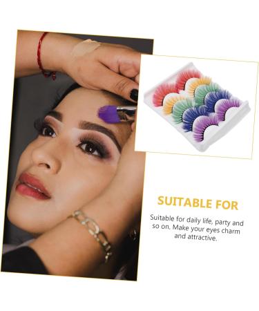 minkissy 25 Pairs Fake Eyelashes Eyelashes Dramatic Color Colorful Lashes Eyelashes Fluffy Costume Eyelashes Makeup False Eyelash Accessories Imitation Miss Delicate - Buy Online on GoSupps.com