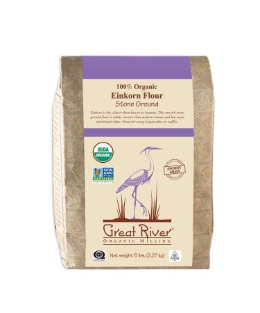 Great River Organic Milling Einkorn Flour 5 lbs - Pack of 4 | Stone Ground Ancient Grain Specialty Flour - Buy Online on GoSupps.com