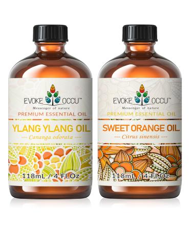 EVOKE OCCU Ylang Ylang Essential Oil and Sweet Orange Essential Oil - 4 Fl Oz