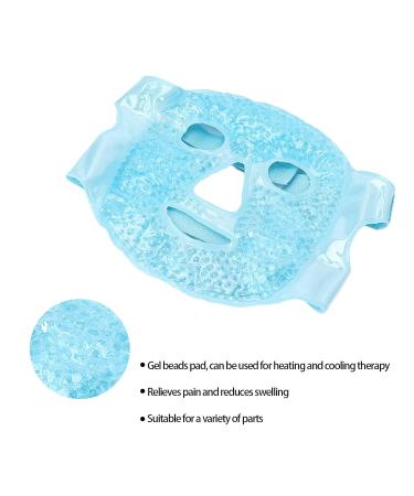 Reusable Gel Beads Face Eye Mask | Hot & Cold Compress for Puffy Eyes Dark Circles Relief | Stress & Migraine Relief Spa Mask (Blue - Buy Online on GoSupps.com