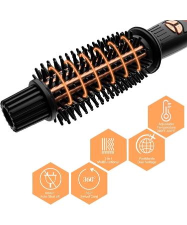 AmoVee 1 Inch Curling Iron - Dual Voltage Tourmaline Ceramic Ionic Hot Brush for Long Hair - Professional Instant Heat Up Styling Tool - Travel-Friendly - Buy Online on GoSupps.com