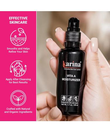 Karina Skincare Vita A Moisturizer - Helps to Exfoliate Skin - Potent Formula - Smooths & Refines - Contains Vitamin A Glycolic Acid & Salicylic Acid - Designed for Oily & Mature Skin - 1.7oz - Buy Online on GoSupps.com