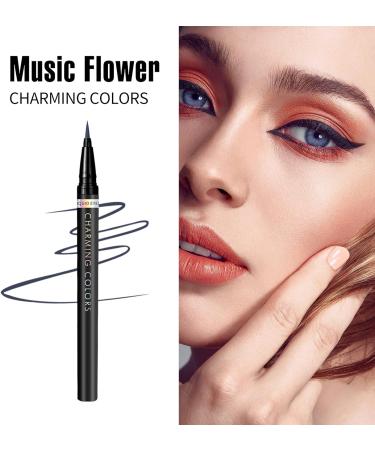 Music Flower Coloured Eyeliner | Waterproof Smudge-Proof Liquid Pencil | Dark Blue | Multiple Color Options - Buy Online on GoSupps.com