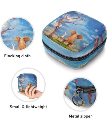 Women's Portable Period Kit - Bond Storage Pockets for Pig & Rabbit Design | Feminine Product Bag in Color1 - Buy Online on GoSupps.com
