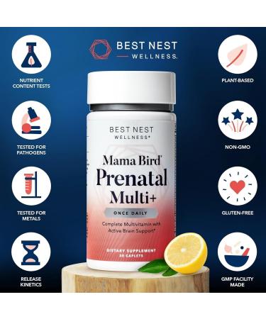 Mama Bird Organic Methylated Prenatal Vitamins with Methylfolate and B12 - Vegan Formula for Healthy Pregnancy - 30 Ct - Buy Online on GoSupps.com