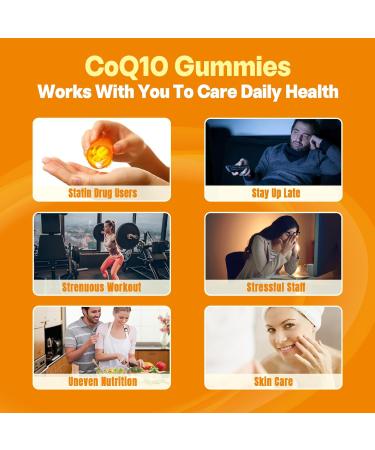 Sugar-Free CoQ10 Gummies 250mg - Vegan Heart Health Supplement with Omega-3 Vitamin B3 & Zinc - 60 Count 2-Month Supply - Buy Online on GoSupps.com