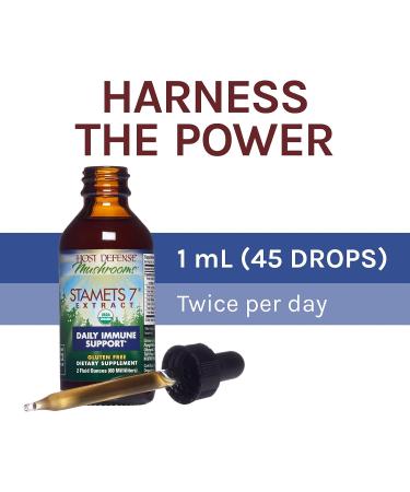 Host Defense Stamets 7 Extract Mushroom Supplement 2 fl oz - Daily Immune Support with Lion's Mane and Reishi - Pack of 1 - Buy Online on GoSupps.com