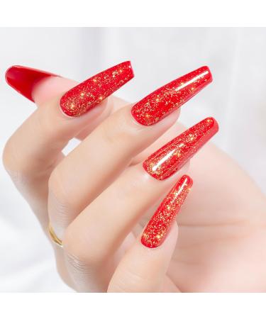 YTD Likomey Gold Foil Gel Polish - No Wipe Long Lasting Shiny Finish - 15ml UV Nail Varnish for Salon & Home DIY Manicure - Buy Online on GoSupps.com