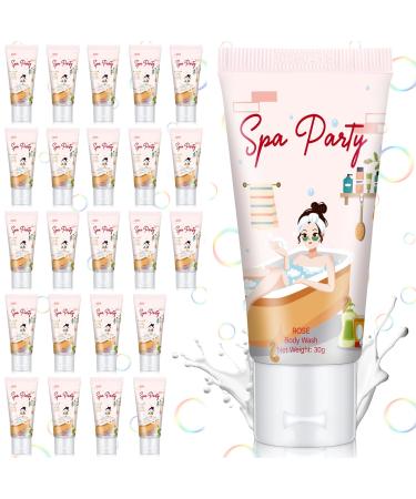 Sacubee 24 Pack 1 oz Travel Size Body Wash Bulk Spa Party Favors Mini Body Wash for Homeless Women Sleepover Party Supplies Thank You Gifts for Guest Salon Hotel Toiletry Supplies Christmas Donation