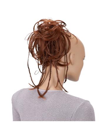 CAISHA XXL hair part hair tie daisy dutt updos with braided braids wavy synthetic fiber heat -resistant dm17cm copper brown #350 g14d