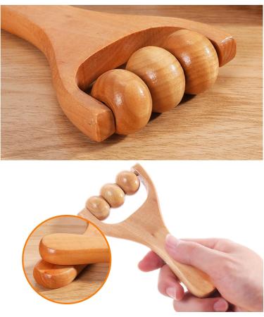 3PC Suuwwn Wooden Massager Set - Back Neck Leg & Body Massage Roller with Handle | Gua Sha Scraping Tool for Ultimate Relaxation - Buy Online on GoSupps.com