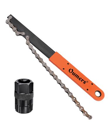 Oumers Bike Chain Tools Kit, Upgrade Rotor Lockring Removal Wrench & Chain Whip with Cassette/Bicycle Flywheel Remover Sprocket Remover Tool Pack