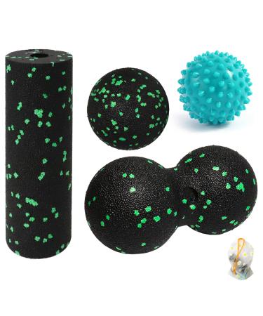 XINGFUDM 4 pieces of massage ball set for fascular tension sore muscles with fascia ball fascia duoball hedgehog ball massage ball fascia rollers with storage bag