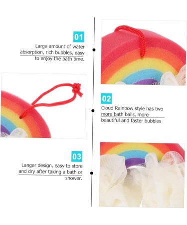 MERRYHAPY 1pc Rainbow Bath Ball Soft Bath Sponges Newborn Bath Shower Exfoliating Sponge Bath Loofah Sponge Tub for Newborn Bath Scrubber Absorbent Sponge Dog Treat Jar Shower Pouf - Buy Online on GoSupps.com