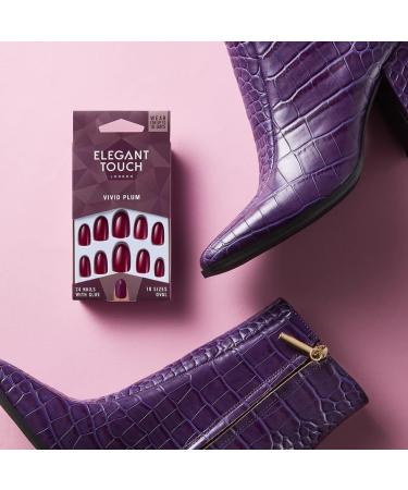 Elegant Touch Core Colour Nails Vivid Plum - 24 Piece Assortment - Buy Online on GoSupps.com