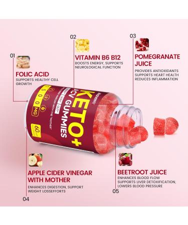 Keto ACV Gummies for Advanced Weight* & Loss & Belly Fat Burn* - Rapid Fat Burning Diet Supplement for Women Men - 1500mg Organic Gluten Free Apple Cider Vinegar with Mother - Support Gut Digestion 60 Count (Pack of 2) Red  - Buy Online on GoSupps.com
