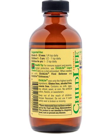 ChildLife Essentials Liquid Vitamin C - Immune Support, All-Natural Orange Flavor - 4oz (Pack of 3) - Buy Online on GoSupps.com