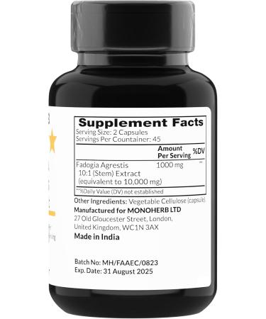 Fadogia Agrestis Extract 1000 mg - 90 Vegetarian Capsules | Optimize Health & Wellness | International Shipping Available - Buy Online on GoSupps.com