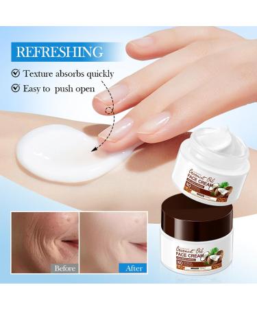 Beslibate 2pcs Coconut Moisturizing Cream Organic Day Cream with Virgin Coconut Oil 50ml*2 Anti-wrinkle Extra-firming Intense Hydration For All Skin Types cream6-7 - Buy Online on GoSupps.com