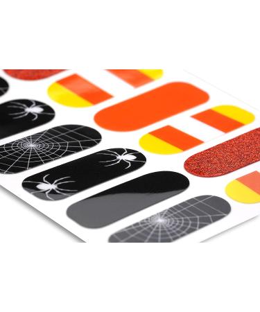 Tough Girls Nail Polish Strips - 20 Stylish Candy Corn and Spiders Designs - Includes Cuticle Stick, Nail File, and Wipes - Brighter, Thicker, Tougher - Buy Online on GoSupps.com