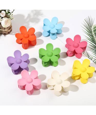 Tyfthui 8-Piece Matte Daisy Hair Claw Clips Set - Non-Slip Strong Hold Hair Accessories for Women & Girls - 8 Colors Cute Flower Hair Clips - Perfect Gift | Color A - Buy Online on GoSupps.com