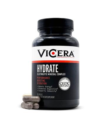 ViCera Electrolyte Capsules Hydration Supplements with Celtic Sea Salt Magnesium Calcium Choline Potassium Probiotics and Trace Minerals Gluten Free Electrolytes Non GMO 30 Servings