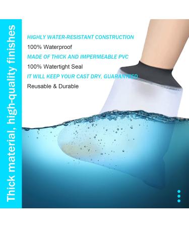 Waterproof Shower Foot Cast Cover - Adult Ankle Leg Bandage Protector for Broken Toe, Wound, Burns - Watertight Boot Bag - 33cm - Buy Online on GoSupps.com