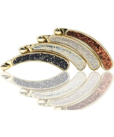 Rhinestone Banana Clips Crystal Hair Clips Rhinestone Hair Clips Banana Ladies Hair Accessories Hair Clips (Color : Coffee Gold Size : One Size) One Size Gold - Buy Online on GoSupps.com