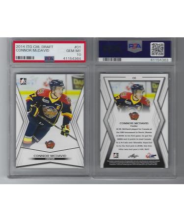 CONNOR MCDAVID DRAFT CARD #1 LEAF ITG ROOKIE WEARING CHL JERSEY PSA GEM MINT 10! 2 TIME SCORING CHAMP