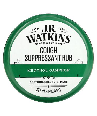 J R Watkins Cough Suppressant Rub Menthol Camphor  4.12 oz (116 g)