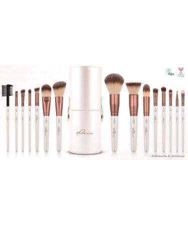 Buy Luvia Prime Vegan Pro Make-up Brush Set - Black & Rosegold | Noble Holder & Satin Bag | International Shipping - Buy Online on GoSupps.com