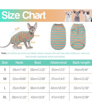 OUOBOB Sphynx Cat Clothing - Breathable Summer Shirts & Sweaters for Hairless Cats | Stylish Stripes for Sphynx Cornish Rex & Devon Rex - Buy Online on GoSupps.com