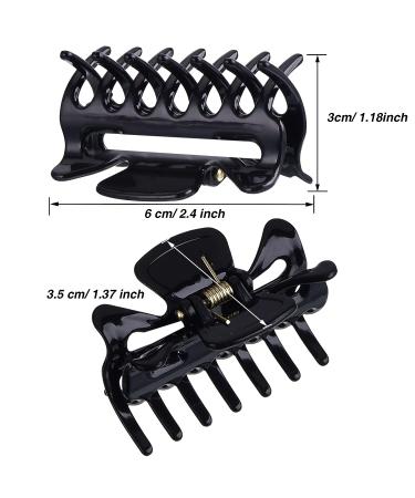 6 Piece Black Plastic Hair Claw Clips for Women - Hairpin Hair Clamps - Buy Online on GoSupps.com