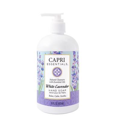 Capri Essentials White Lavender Natural Hand Soap – Liquid Hand Soap with Essential Oils – Plant-Based Liquid Soap – Chemical-Free Hand Wash Soap – Relaxing Natural Soap for Men & Women (16 oz) White Lavender 16 Fluid Ou