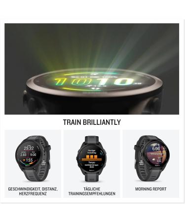 Garmin Forerunner 165 - Light GPS Smartwatch with AMOLED Touchscreen Training Recommendations & Health Tracking | Slate Gray - Buy Online on GoSupps.com