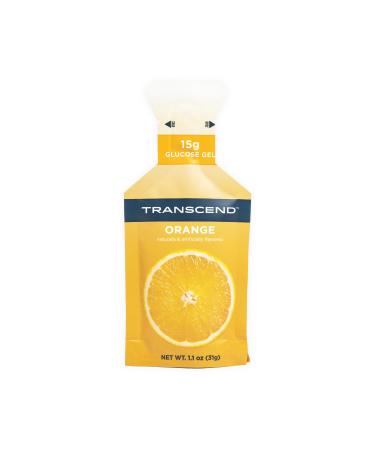 Transcend Foods Orange Gel (1.1 oz Pack of 10) Fast-Acting Carb Gel Orange Flavor Caffeine Free Gluten Free