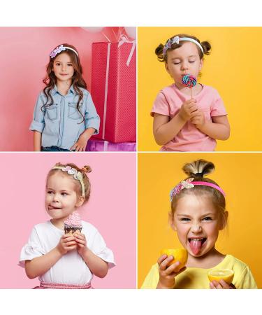 Fishdown Girls Glitter Headbands - 6Pcs Toddler Sequin Non-slip Hair Bands for Kids, Multicolor - Buy Online on GoSupps.com